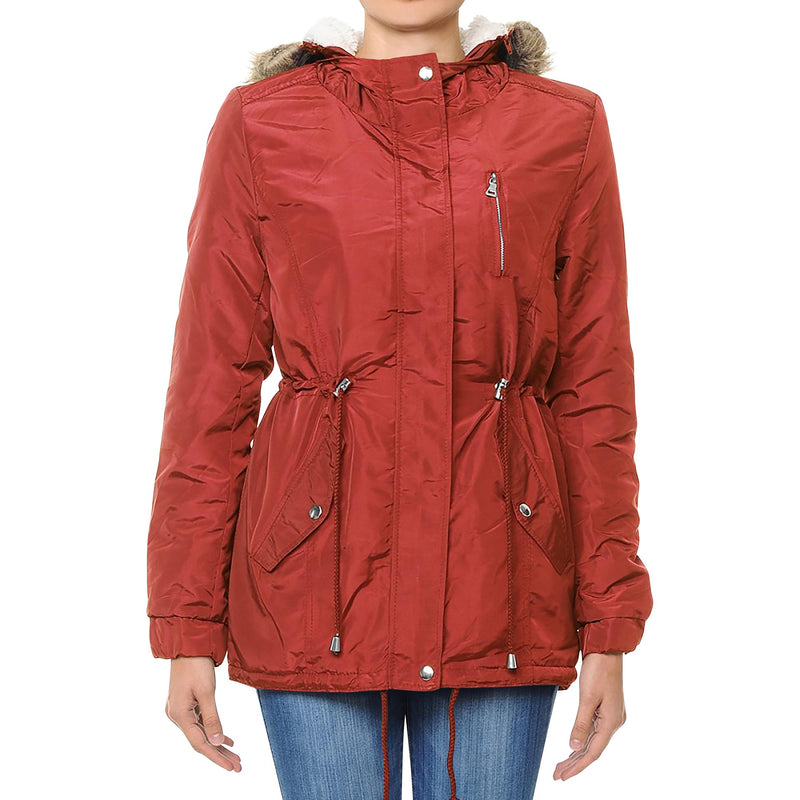 WOMEN`S HOODIE DRAWSTRING PARKA